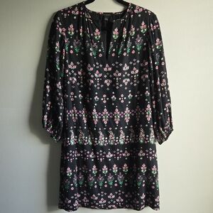 Ann Taylor Size Small Floral Black Dress